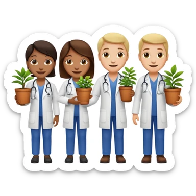 Doctors Carrying Plants sticker