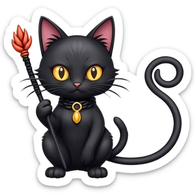 Black cat o nine tails whip sticker
