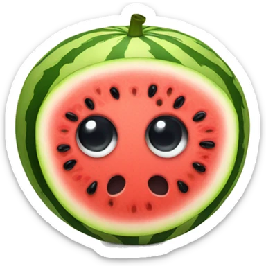 watermelon with big black eyes sticker