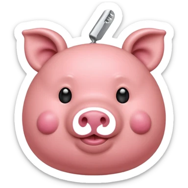 Un cerdito mordiéndose el dedo coqueteando que el cerdo tenga pestañas cortitas y encrespadad sticker