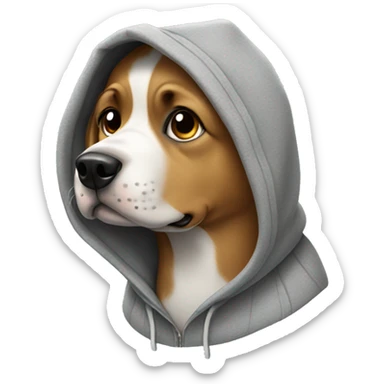 dog wearing a hoodie sticker