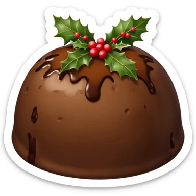 Christmas pudding horse and red bows sticker