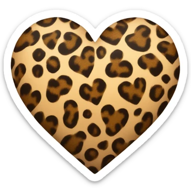 leopard print heart sticker