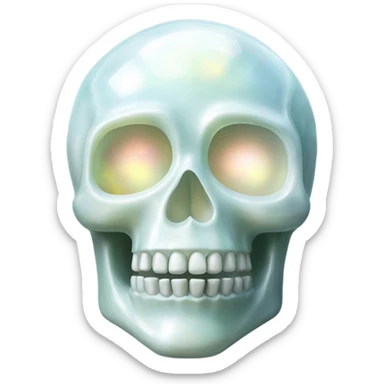 white opal gemstone crystal skull sticker