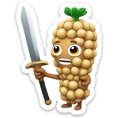 Chickpea with a sword sticker