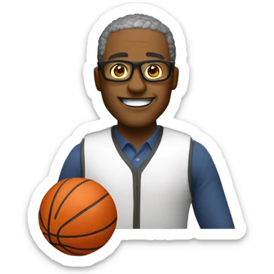 create an emoji for a professor, teaches digital technology ad plays basketball sticker