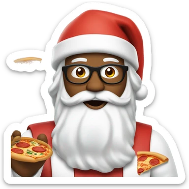 Santa with pizza and coke  sticker
