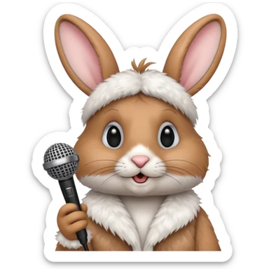 rabbit with microphone sticker