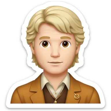 70s 80s men with ring hair style  sticker