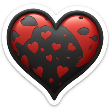 Red & black heart  sticker