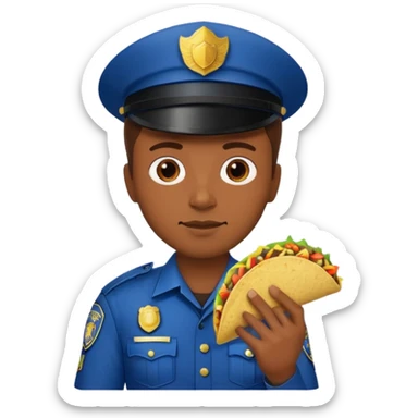 police holding taco sticker