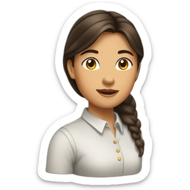 fille brune à cheval sticker