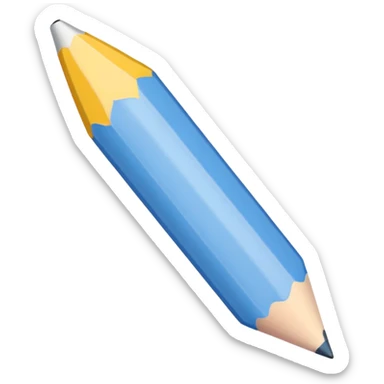 white colored pencil with a sharp tip sticker