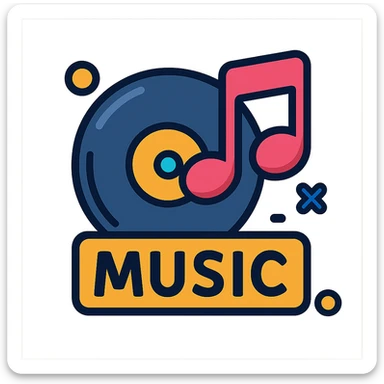 icon representing music genre sticker