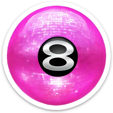 Disco eight ball pink sticker