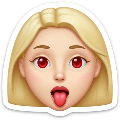 Heart eyes with tongue out sticker