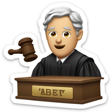 A JUDGE HOLDING A GAVEL sticker