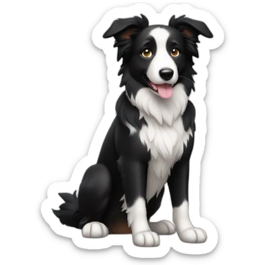 black border collie sticker