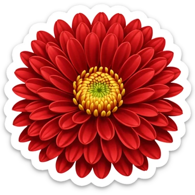chrysanthemum flower full red sticker