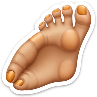 Bottom of a right foot with big top pointing up and The little toes curled dow sticker