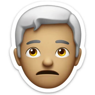 Annoyed face with one eye half closed sticker