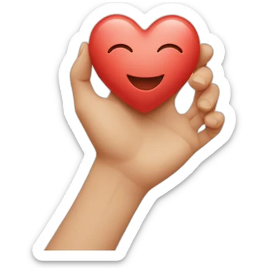 happy heart in fingur sticker