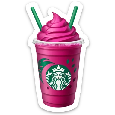 Starbucks dark pink dragonfruit refresher. no swirl on top. starbucks logo. sticker