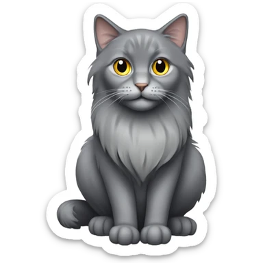 fold-eared long-haired gray cat sticker