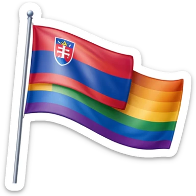 A slovak flag combined with a gay flag sticker
