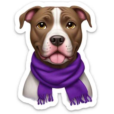 Pitbull with purple scarf sticker
