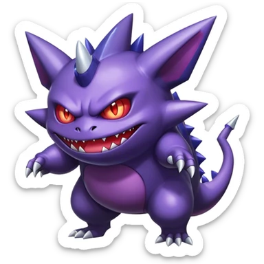 Shiny Dark Gengar-Haunter-Nidoking-fusion-hybrid full body sticker