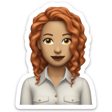 Chappell Roan, is an American singer and songwriter from Missouri. Working with collaborator Dan Nigro, the majority of her music is inspired by 1980s synth-pop copper red hair long sticker