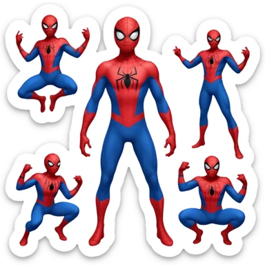 Spiderman full body doodle all reactions sticker