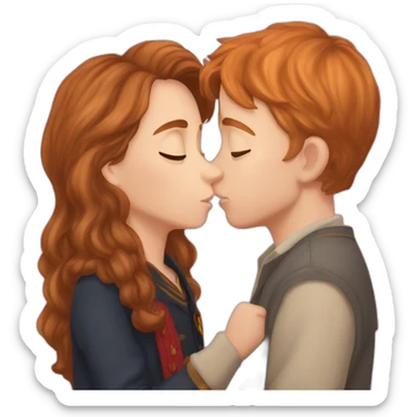 Hermione Granger kissing Ron Weasley sticker