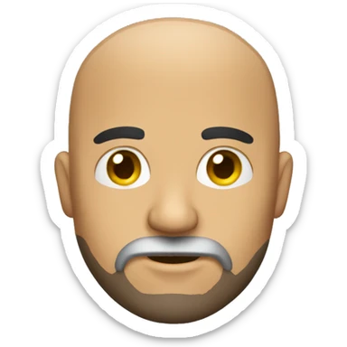 A bald Mexican with a beard and construction sticker