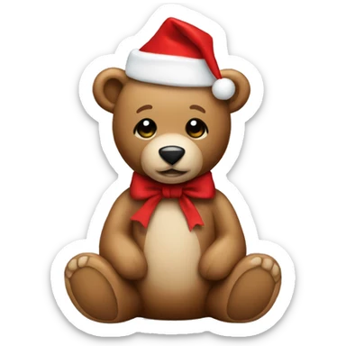 christmas teddy bear sticker