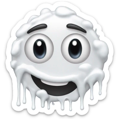 SKILLY face with white icing dripping all over it sticker