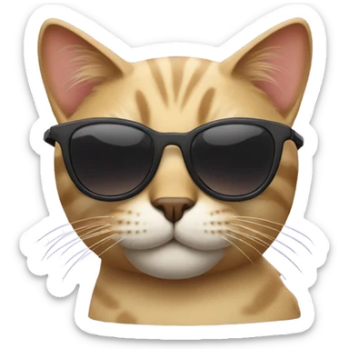 Cat with sunglasses sticker