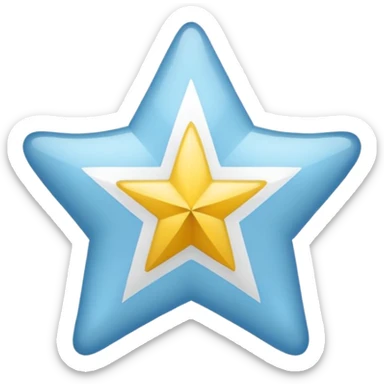 Bandera celeste  con una estrella 💫 y franjas blancas sticker