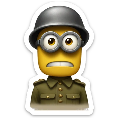 1940s minion soldier sticker
