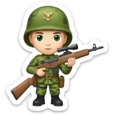 small soilder green soldier shooting sticker