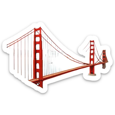 im trying to come up with a classic but still dynamic visual of the golden gate bridge and surrounding hills and the presidio for a work conference sticker