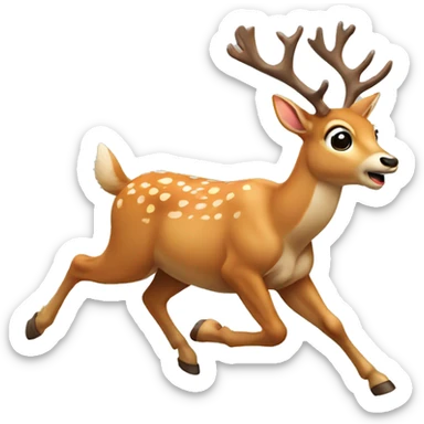 Deer running sticker