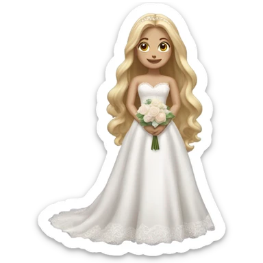 Birthday bride with blonde hair sticker