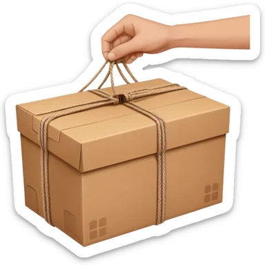 two hands giving box normal package sticker