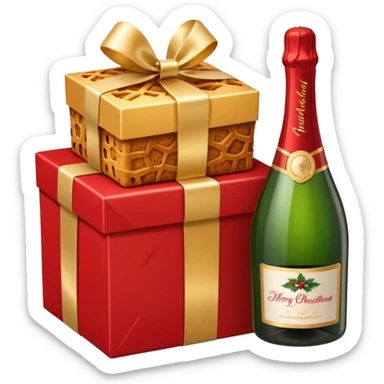 pacco natalizio panettone più spumante sticker