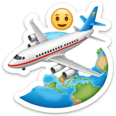 emoji de viaje, algo como un avion  dirigiendose a un destino en un mapa sticker