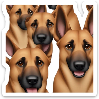 Malinois dog and red head men sticker