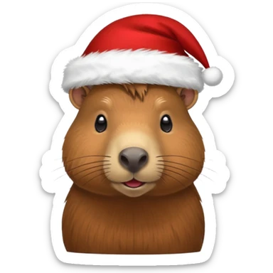 Un. Capibara, un sombrero de Navidad. sticker