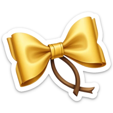 Golden bow with long length long ends  sticker